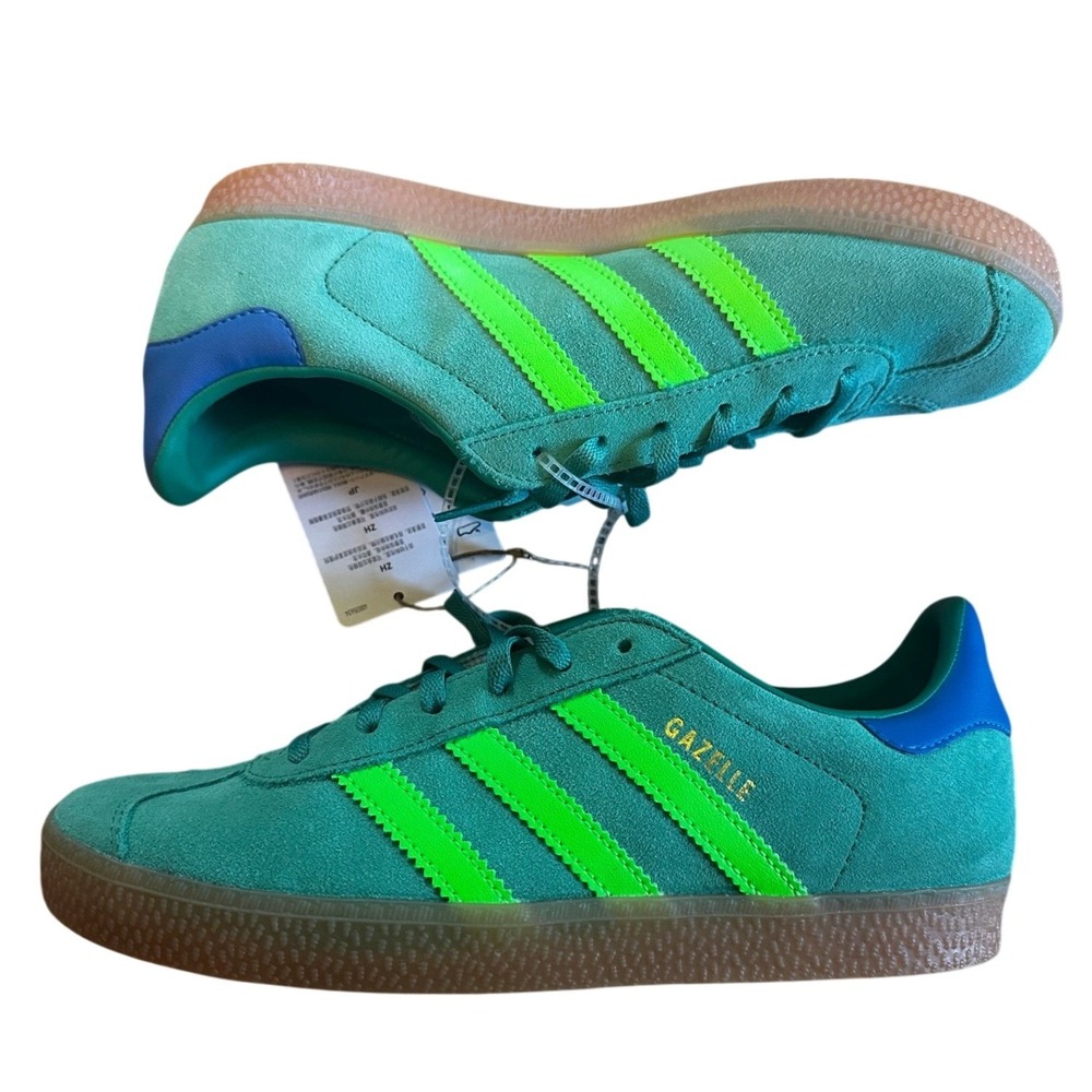 Adidas Green Solar Yellow Gazelle J Suede Sneakers Men's 5.5
